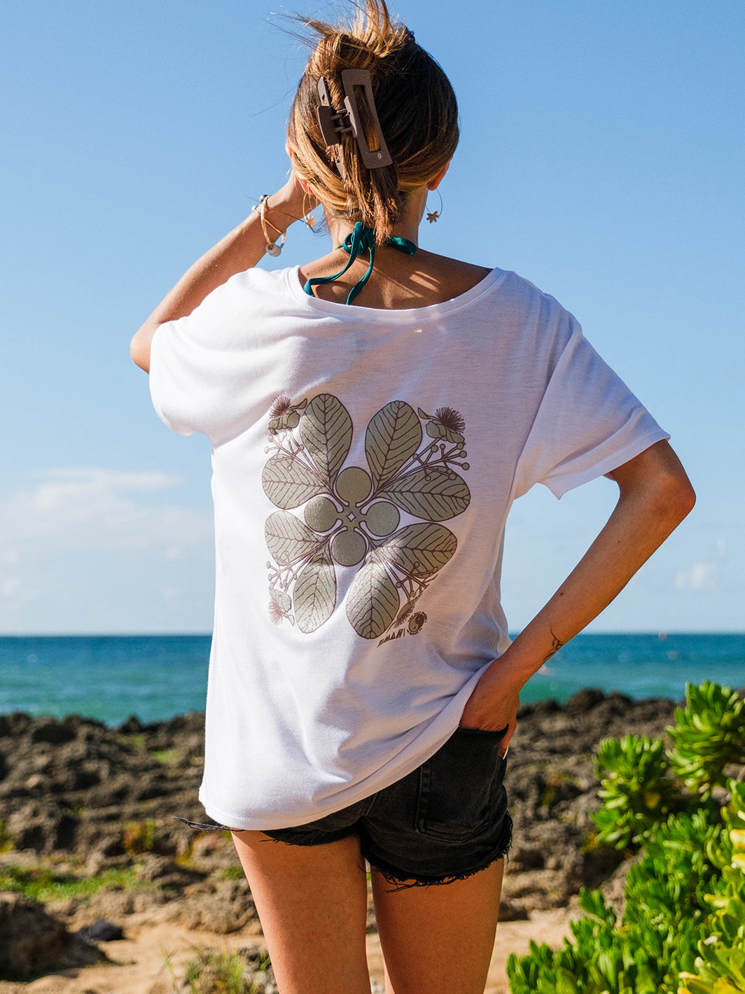 T&C Surf Designs Kamani Quilt Slouchy Crew Tee,