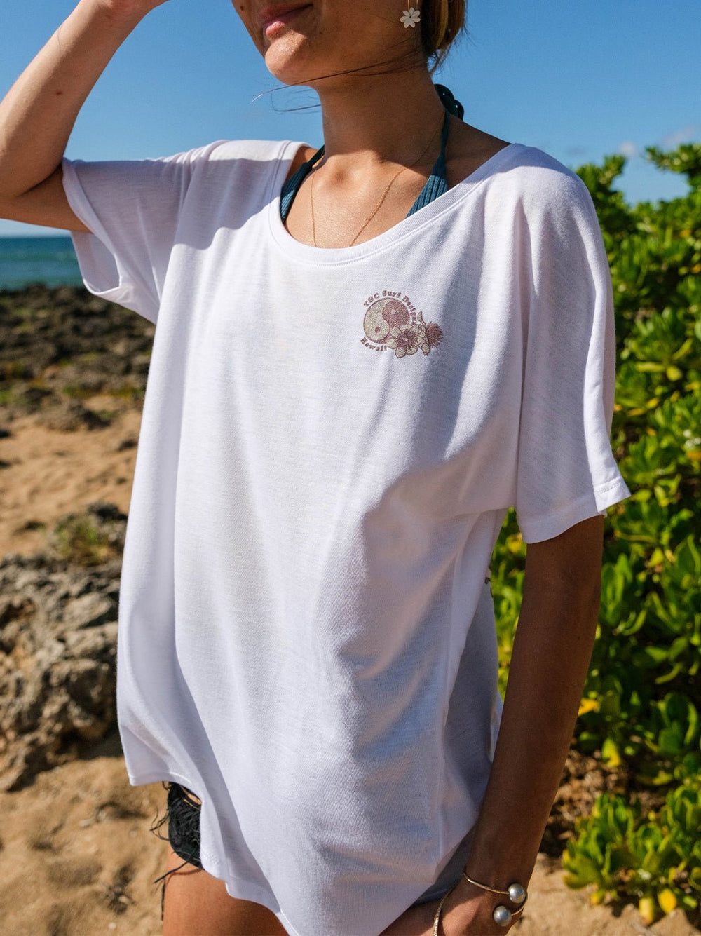 T&C Surf Designs Kamani Quilt Slouchy Crew Tee,
