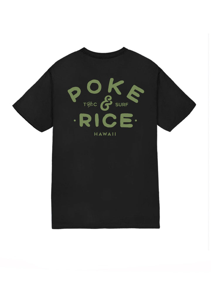 T&C Surf Designs Poke and Rice Jersey Tee, Black / S