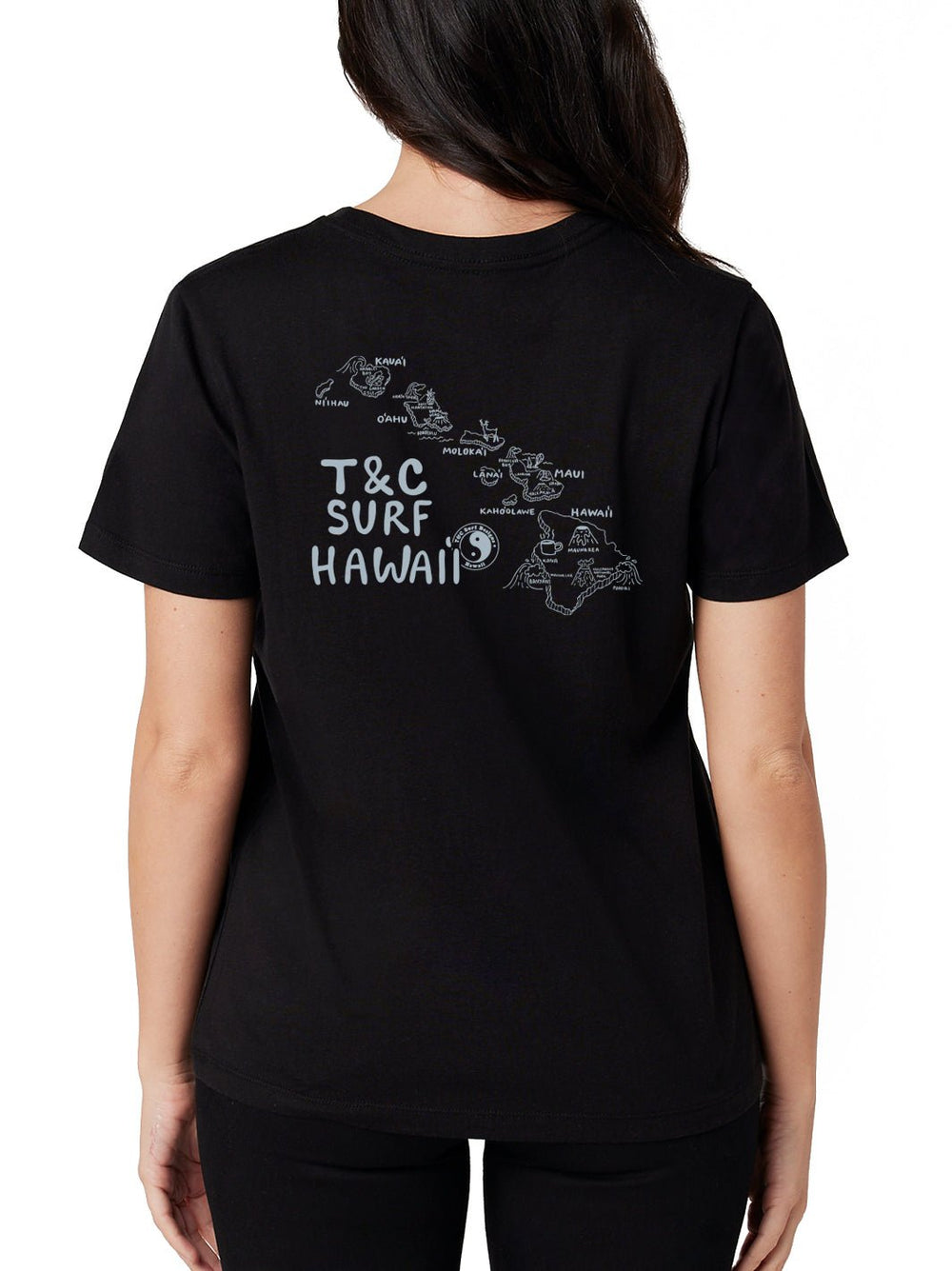 T&C Surf Designs Hawaii Map Classic Tee, Black / XS