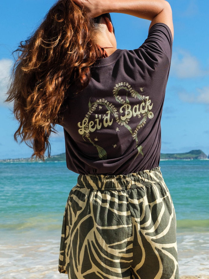 T&C Surf Designs Ti Pikake Lei Boyfriend Tee,