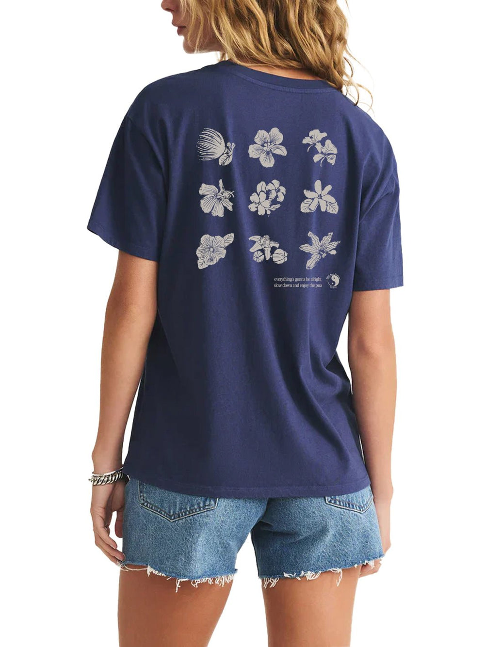 T&C Surf Designs Enjoy the Pua Boyfriend Tee, Blue Saphire / XS