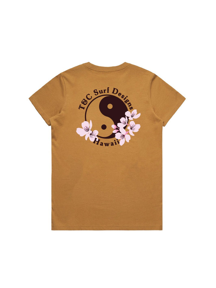 T&C Surf Designs Retro Sakura Logo Maple Tee, Camel / S