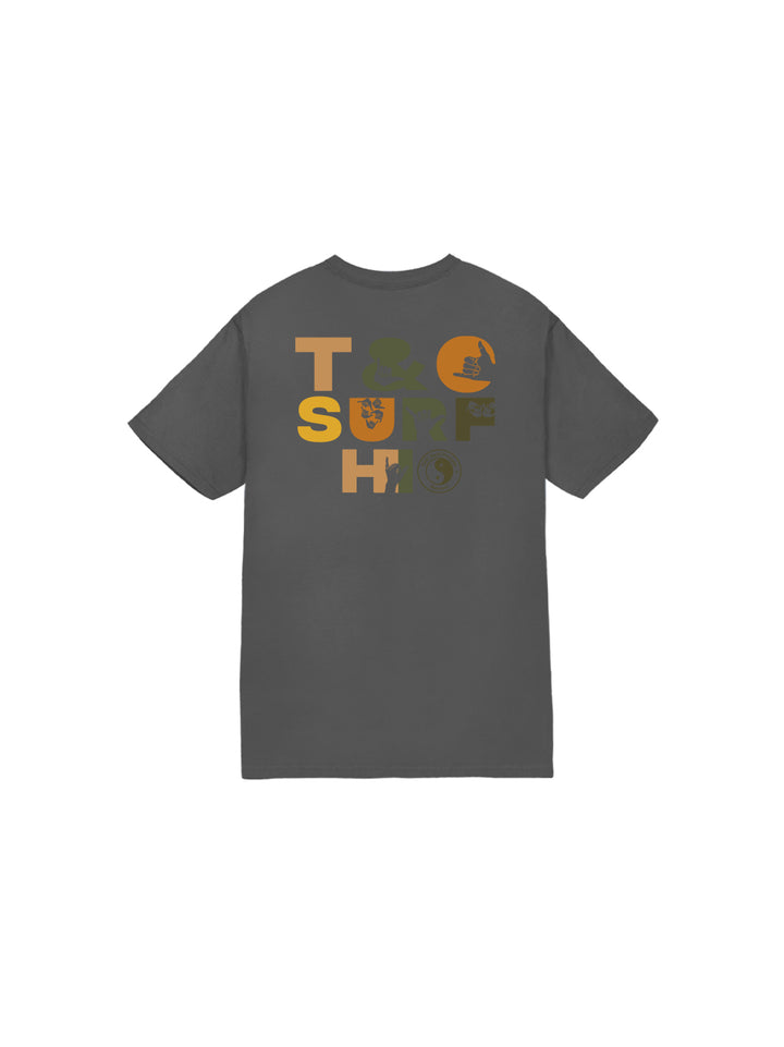 T&C Surf Designs Kids Shakas Up Tee, Charcoal / XS