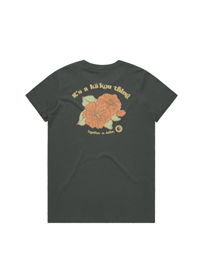 T&C Surf Designs Kākou Maple Tee, Charcoal / XS