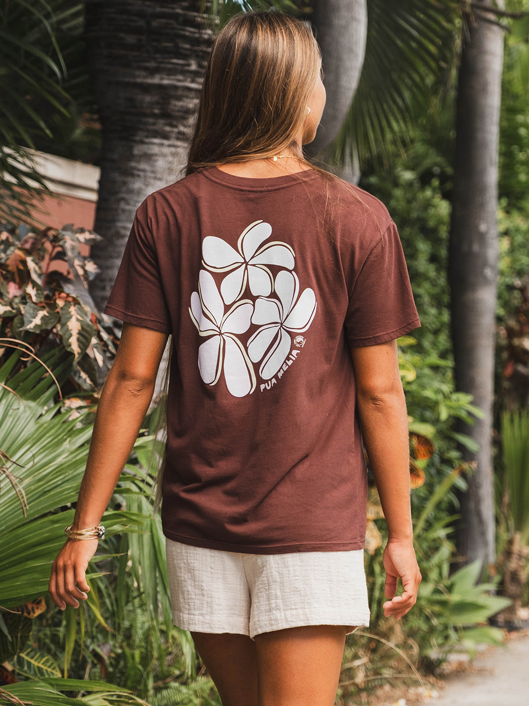 T&C Surf Designs Plumeria Oval Boyfriend Tee,