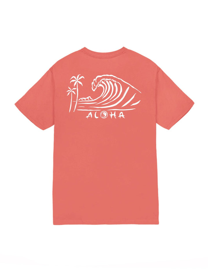 T&C Surf Designs Sumi Wave Jersey Tee, Coral / S