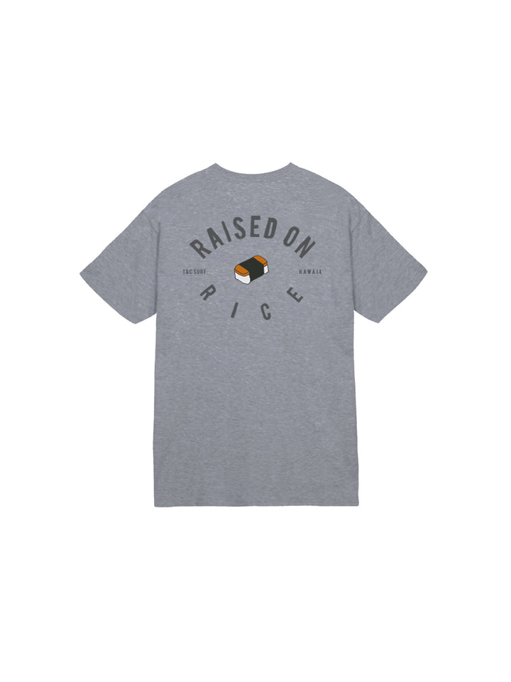 T&C Surf Designs Kids Raised On Musubi Tee, Graphite Heather / XS