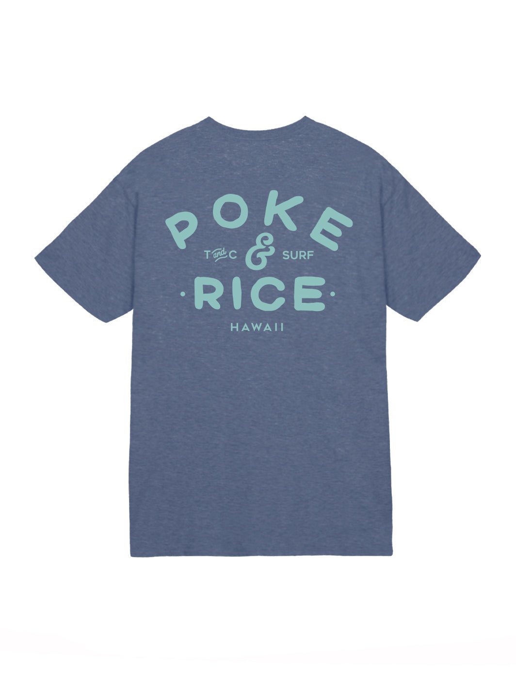 T&C Surf Designs Poke and Rice Jersey Tee, Heather Navy / S