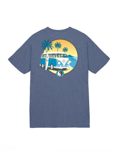 T&C Surf Designs T&C Surf Flat Graphic Volkswagen® Jersey Tee, Heather Navy / S