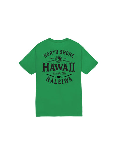 T&C Surf Designs Kids North Shore Hawaii Tee, Irish Green / XS