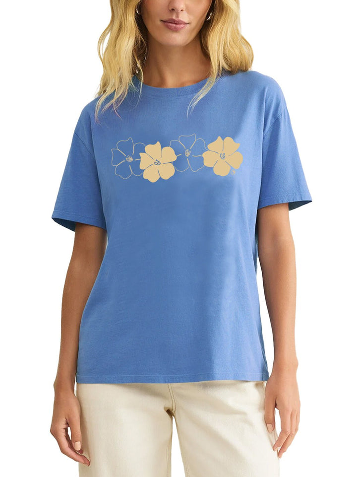 T&C Surf Designs Puakenikeni Love Boyfriend Tee, Marina / XS