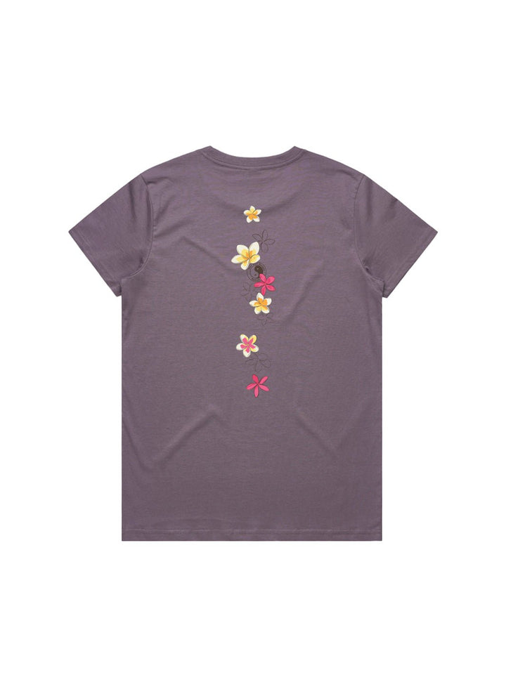 T&C Surf Designs Pua Melia Vertical Maple Tee, Mauve / XS