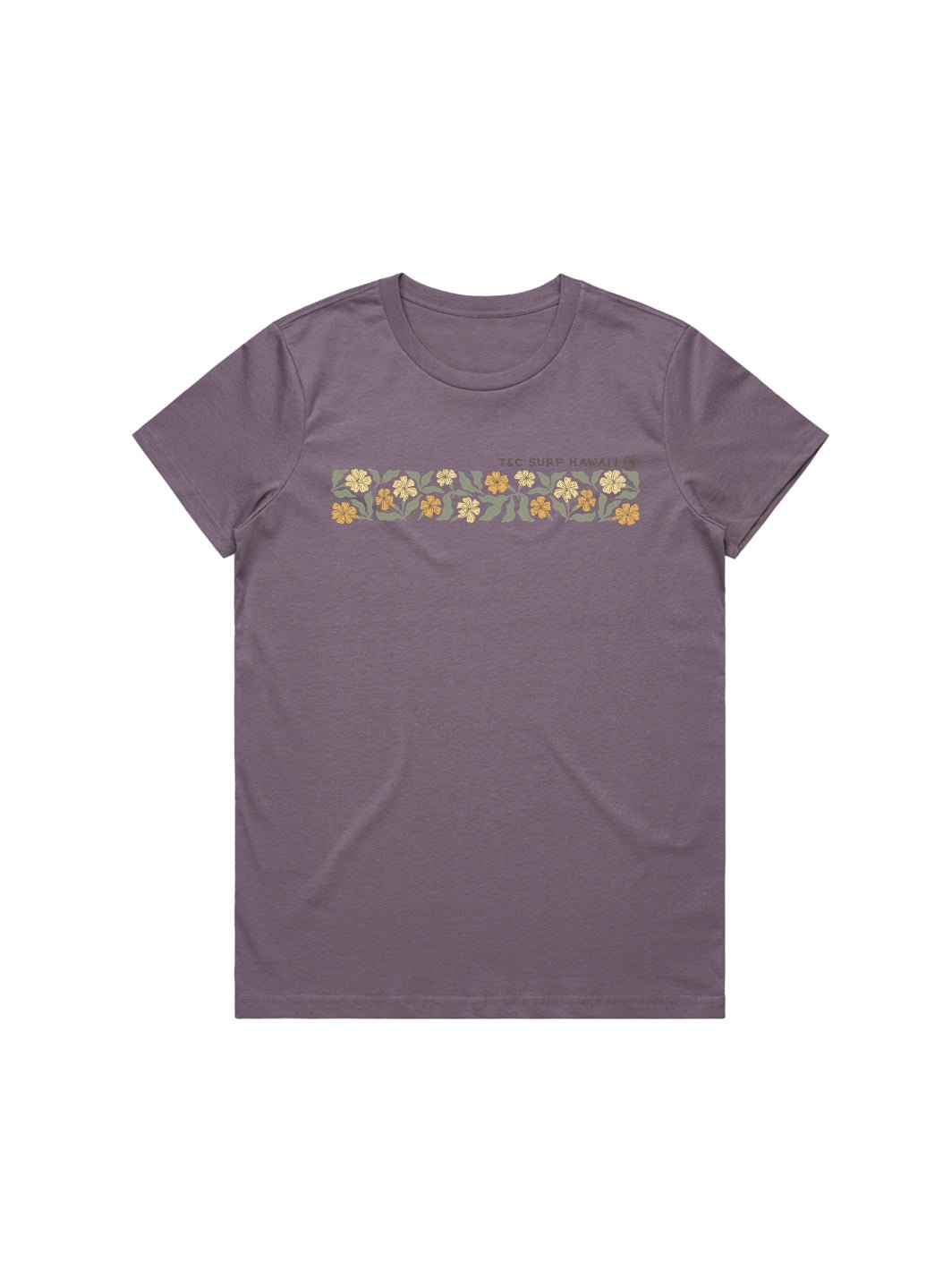 T&C Surf Designs Puakenikeni Band Maple Tee, Mauve / XS