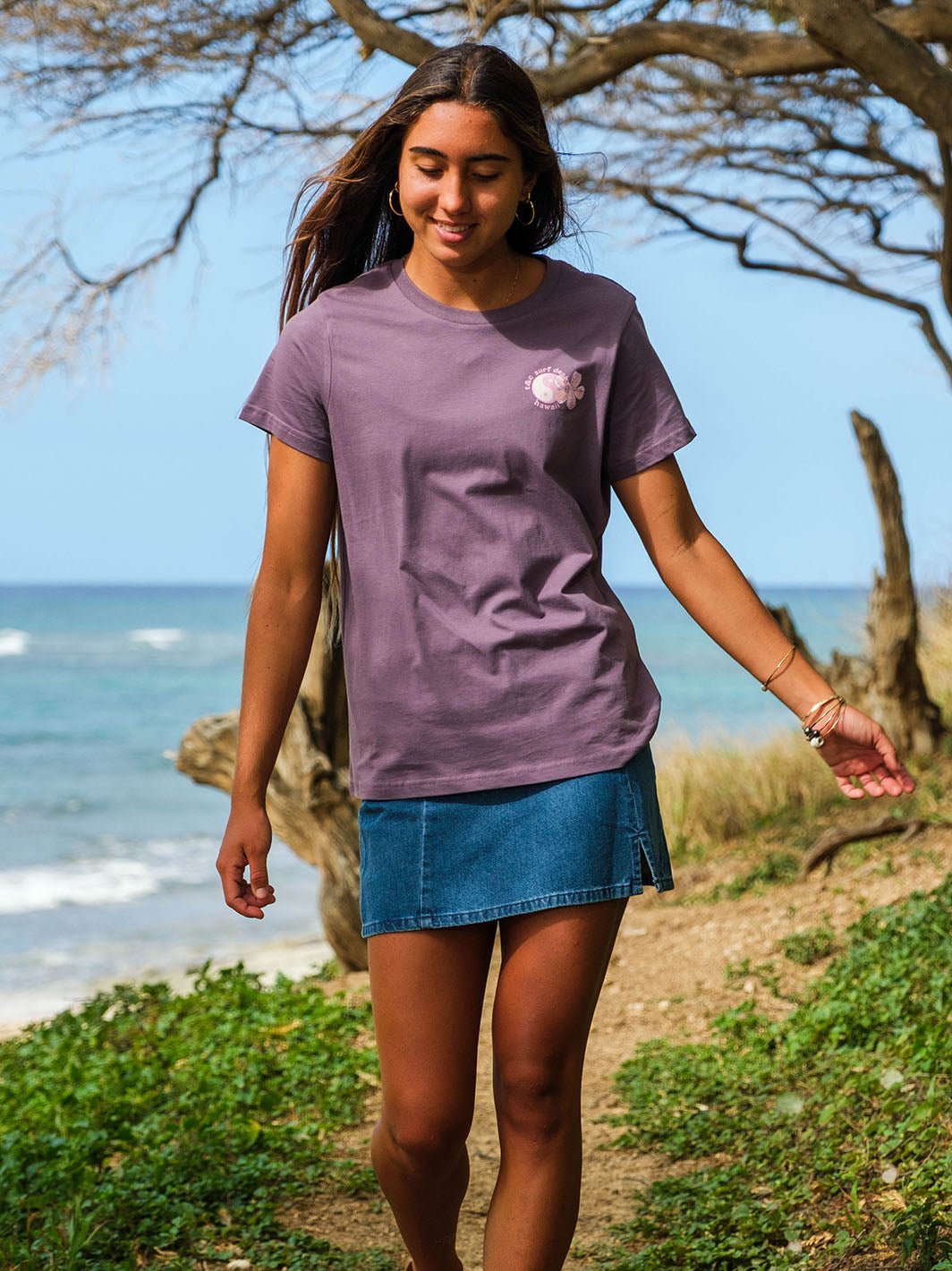 Watercolor Pua Melia Maple Tee - T&C Surf Designs