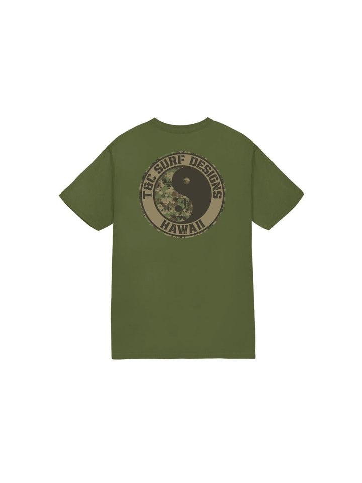 T&C Surf Designs Kids Lokahi Camo Logo Tee, Military / XS