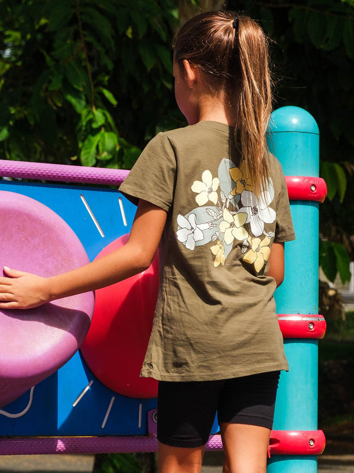 T&C Surf Designs Girls Puakenikeni Branch Sweetheart Tee,