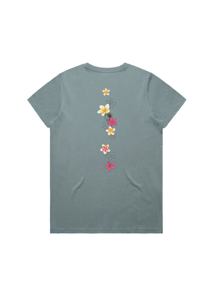 T&C Surf Designs Pua Melia Vertical Maple Tee, Mineral / XS
