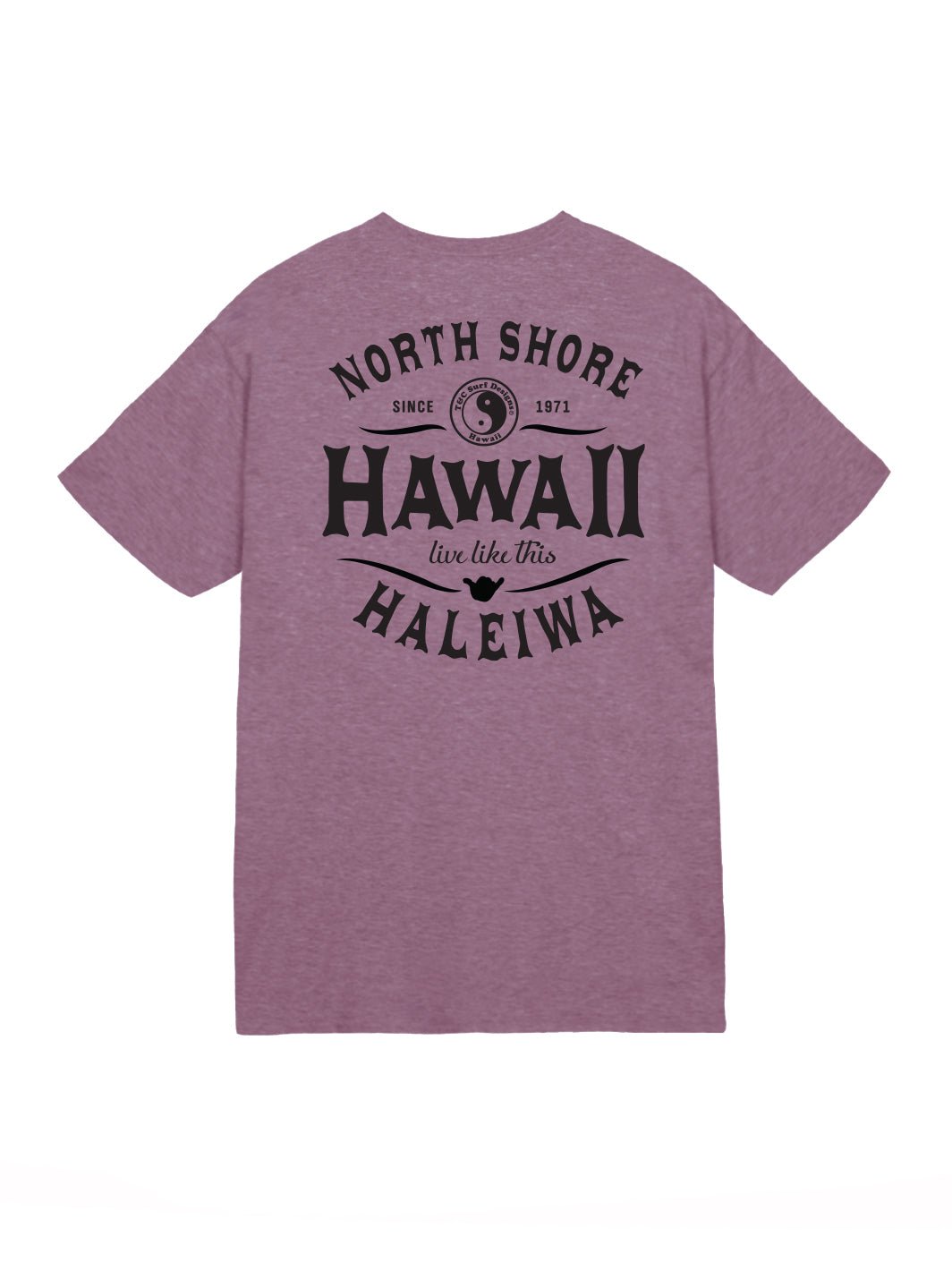 T&C Surf Designs North Shore Hawaii Jersey Tee, Maroon Heather / S