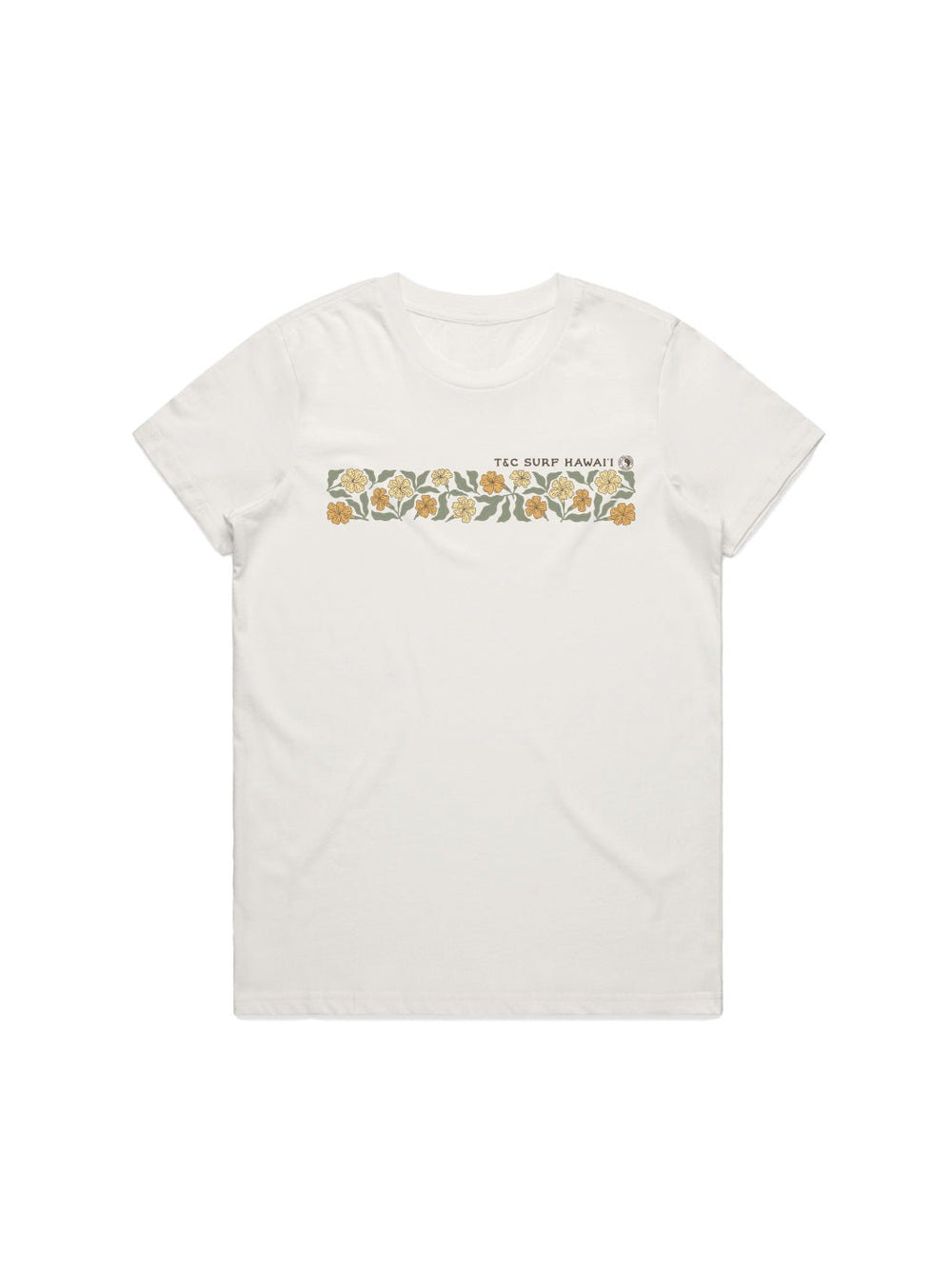 T&C Surf Designs Puakenikeni Band Maple Tee, Natural / XS