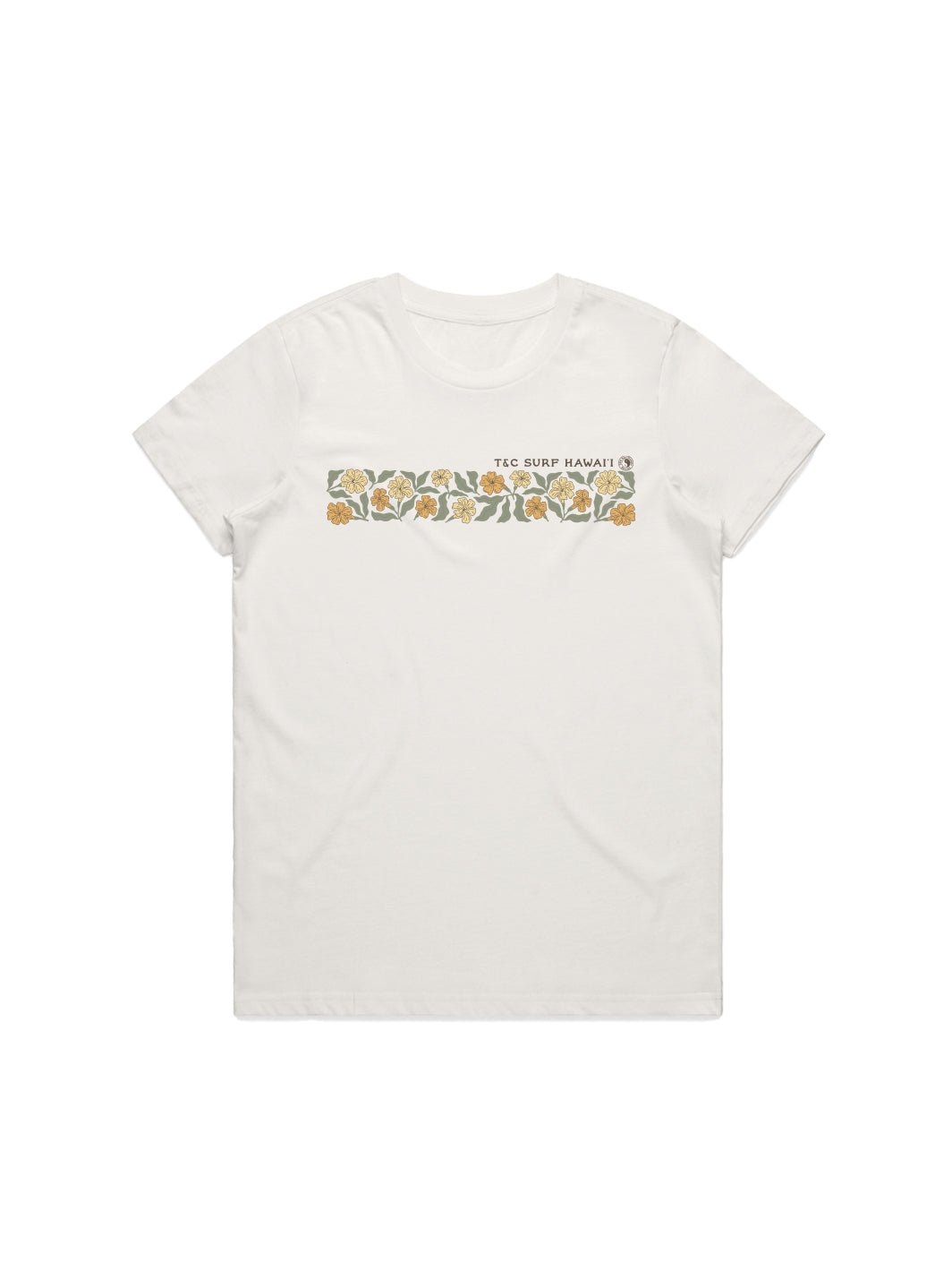 T&C Surf Designs Puakenikeni Band Maple Tee, Natural / XS