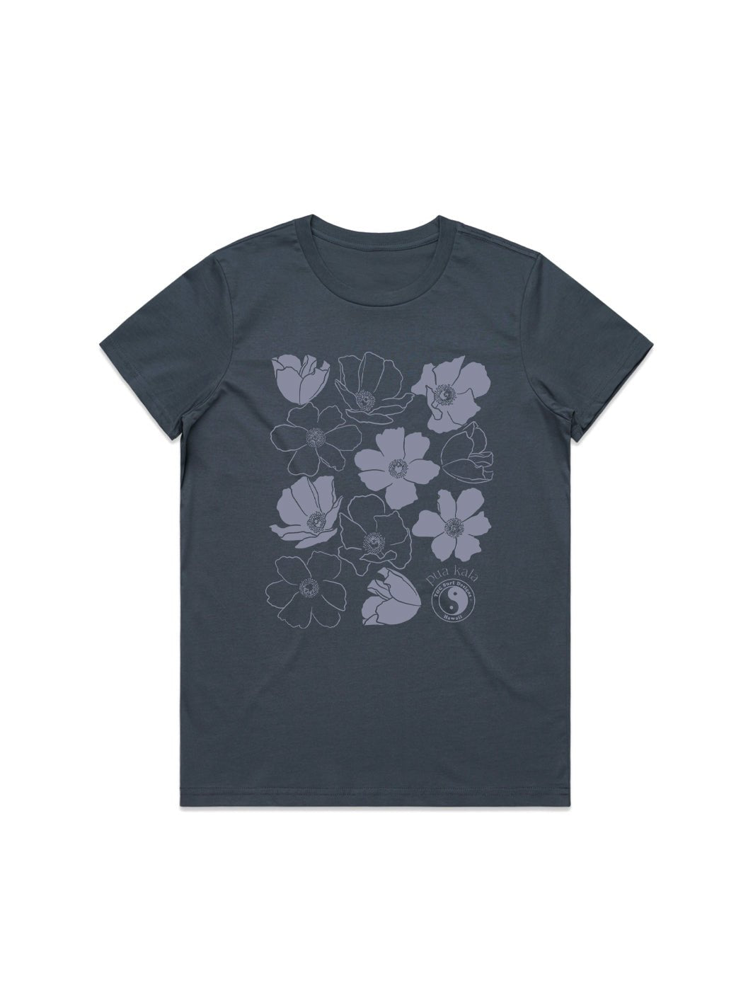 T&C Surf Designs Pua Kala Maple Tee, Petrol Blue / S