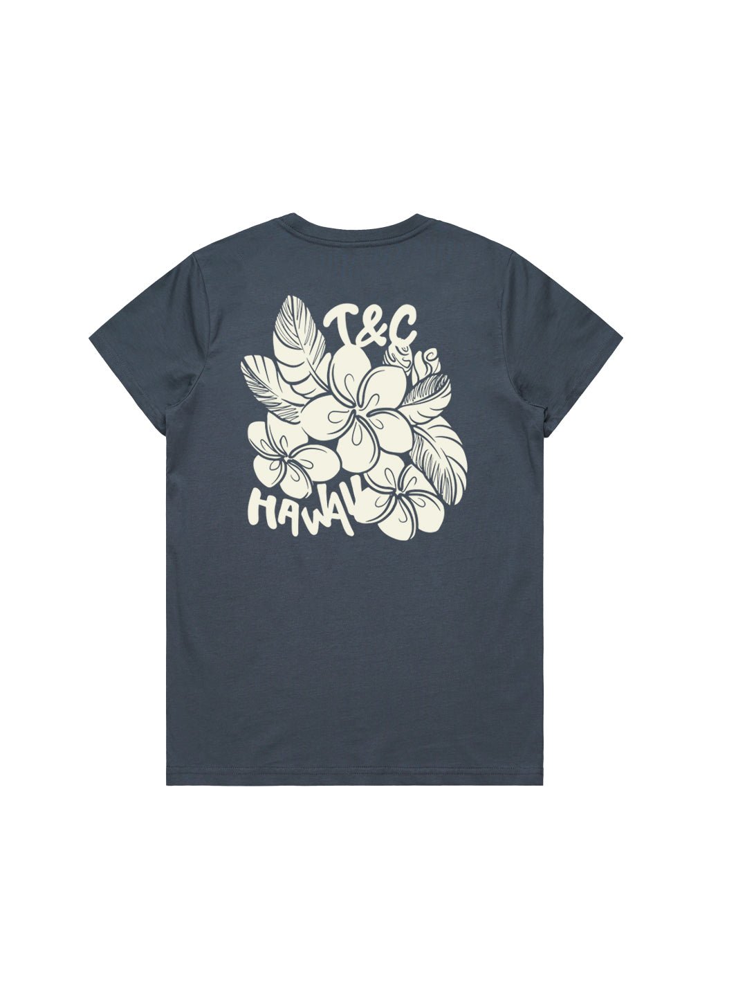 T&C Surf Designs Plumeria Maple Tee, Petrol Blue / XS