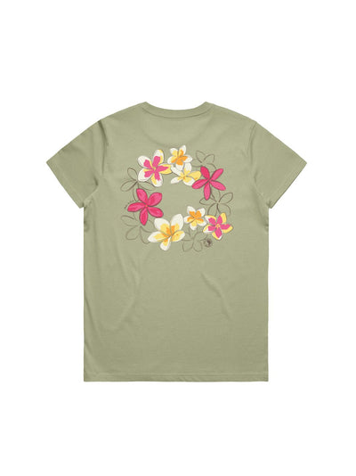 T&C Surf Designs Pua Melia Maple Tee, Pistachio / XS