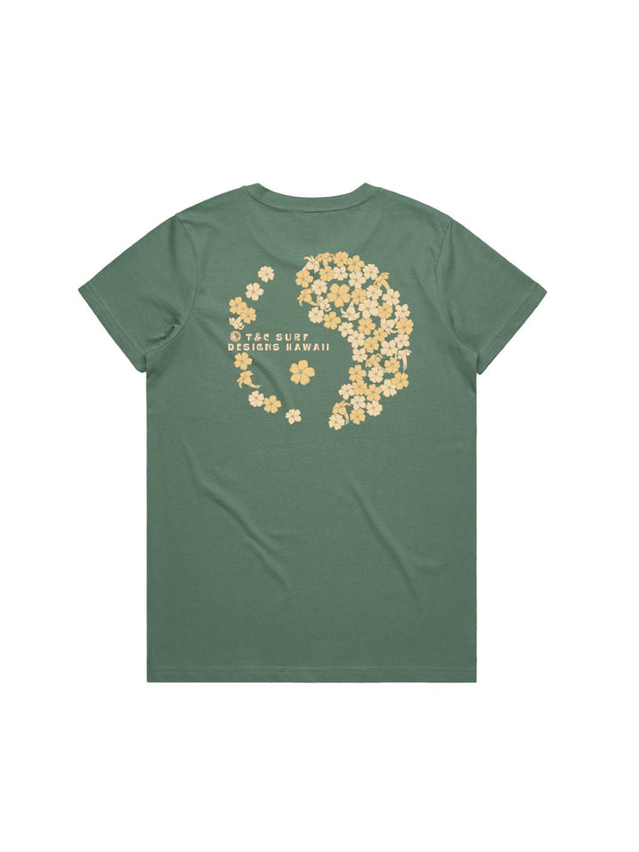 T&C Surf Designs Puakenikeni Logo Maple Tee, Sage / S