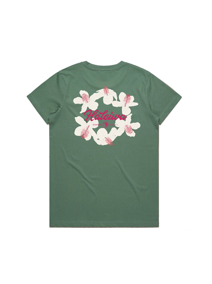 T&C Surf Designs Haleiwa Koki'o Ke'oke'o Maple Tee, Sage / XS