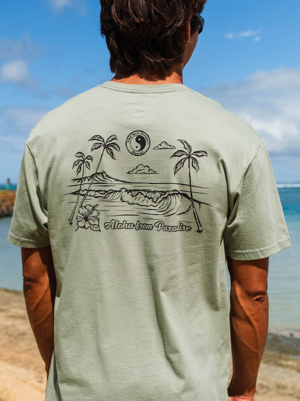T&C Surf Designs Sketch Diamond Head Wave Jersey Tee,