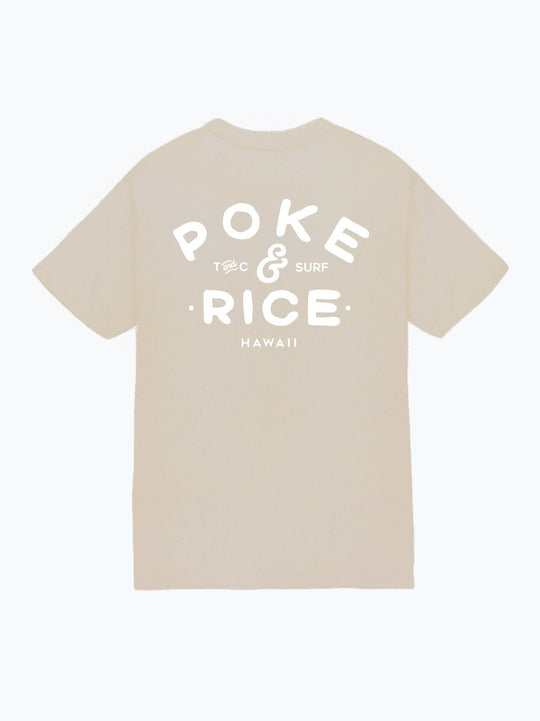 T&C Surf Designs Poke and Rice Jersey Tee, Sand / S