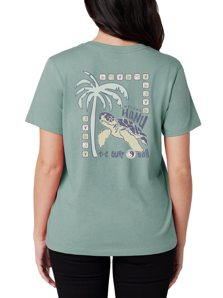 T&C Surf Designs Honu Palm Classic Tee, Seafoam / XS