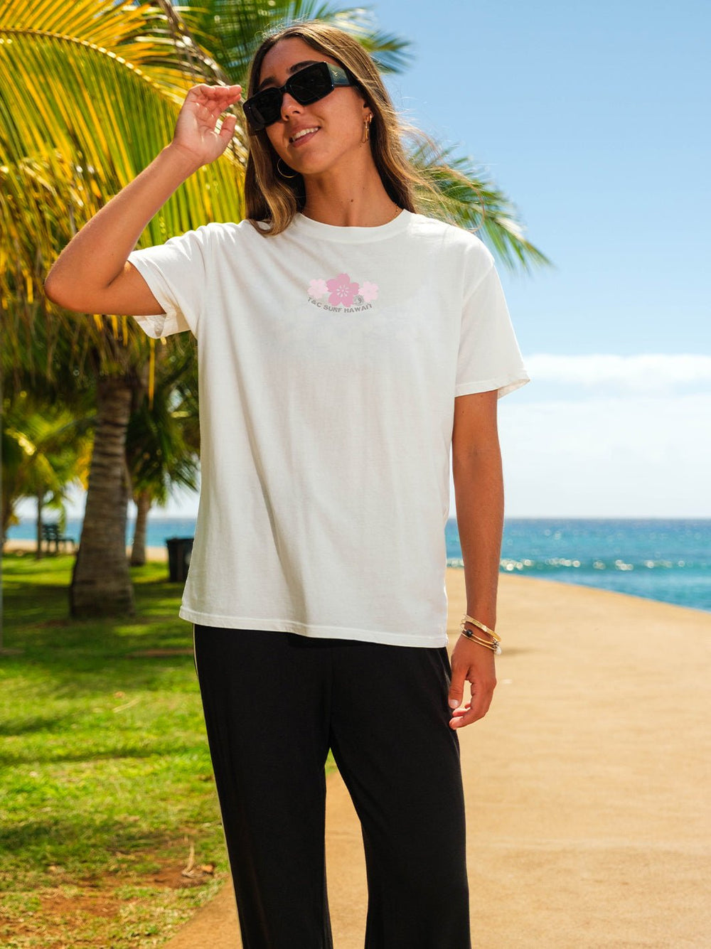 T&C Surf Designs Cute Sakura Boyfriend Tee,