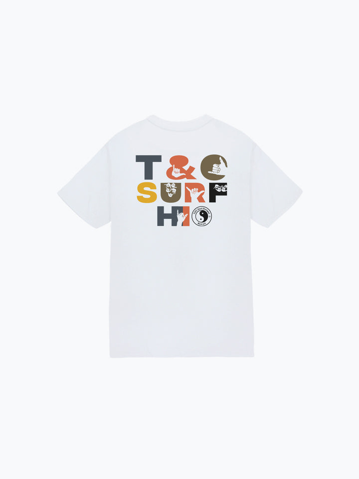T&C Surf Designs Kids Shakas Up Tee, White / XS