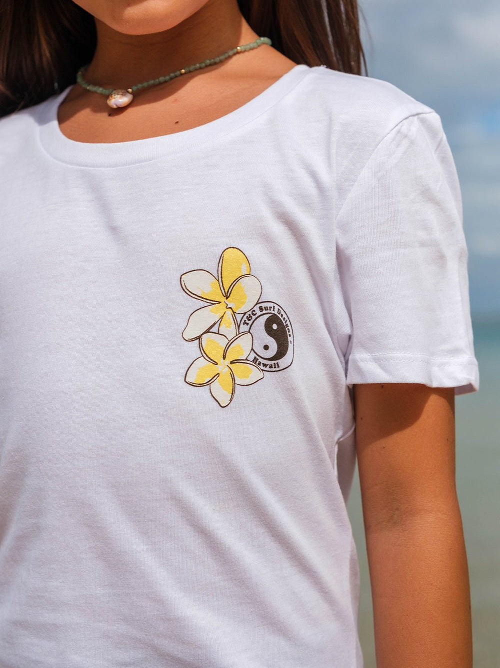 T&C Surf Designs Girls Pua Melia Vertical Sweetheart Tee,