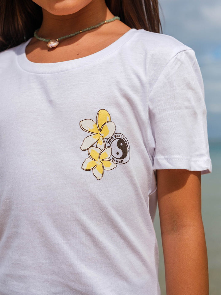 T&C Surf Designs Girls Pua Melia Vertical Sweetheart Tee,