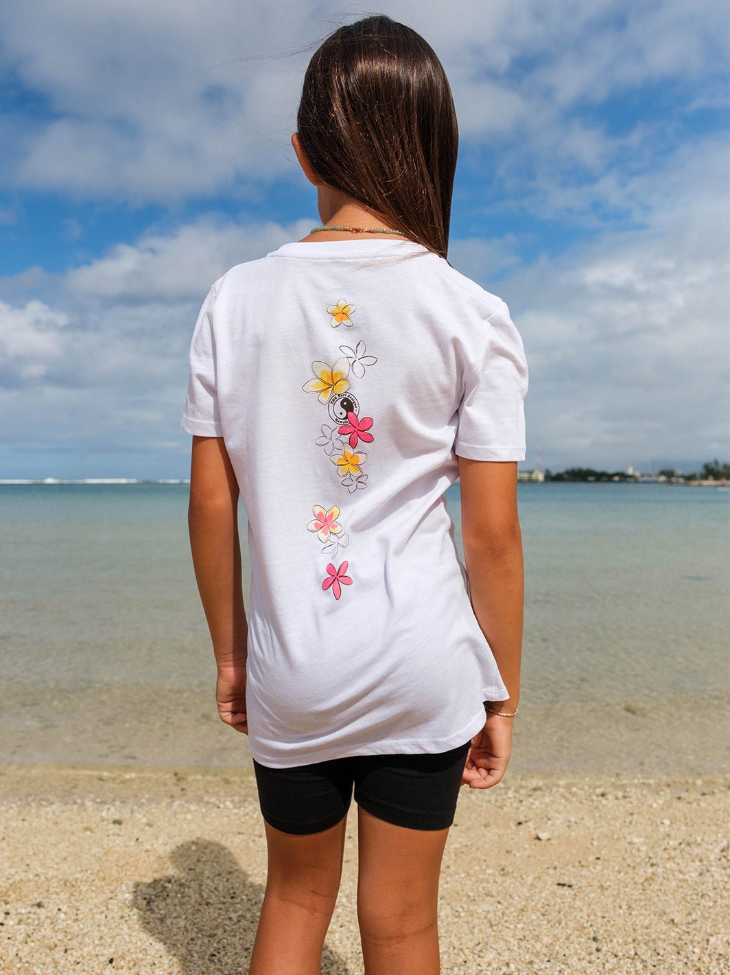 T&C Surf Designs Girls Pua Melia Vertical Sweetheart Tee,