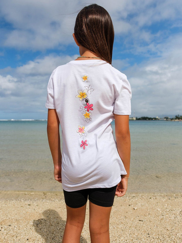 T&C Surf Designs Girls Pua Melia Vertical Sweetheart Tee,