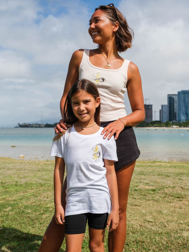 T&C Surf Designs Girls Pua Melia Vertical Sweetheart Tee,