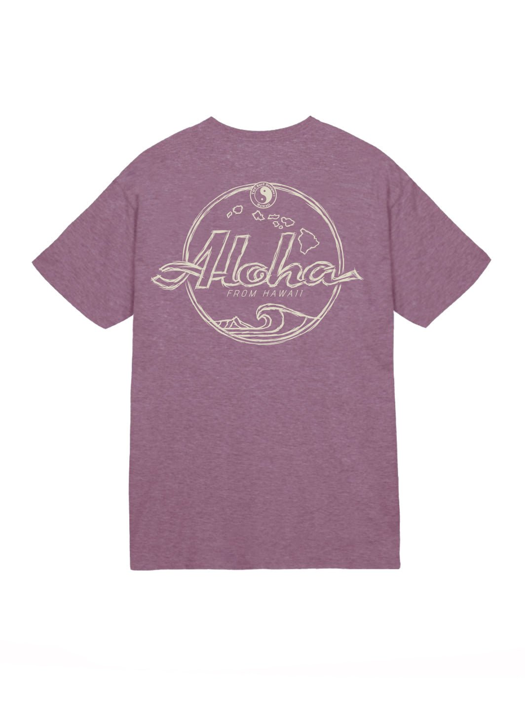 T&C Surf Designs Sketch Aloha Circle Jersey Tee, Heather Maroon / S