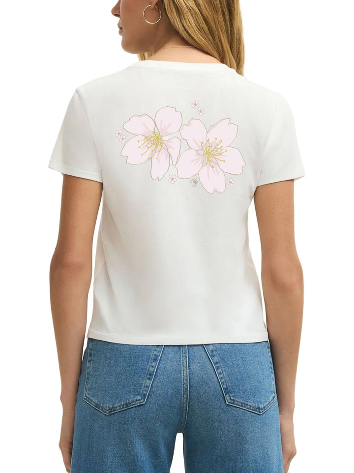T&C Surf Designs Delicate Sakura Tourist Tee, Seasalt / XS