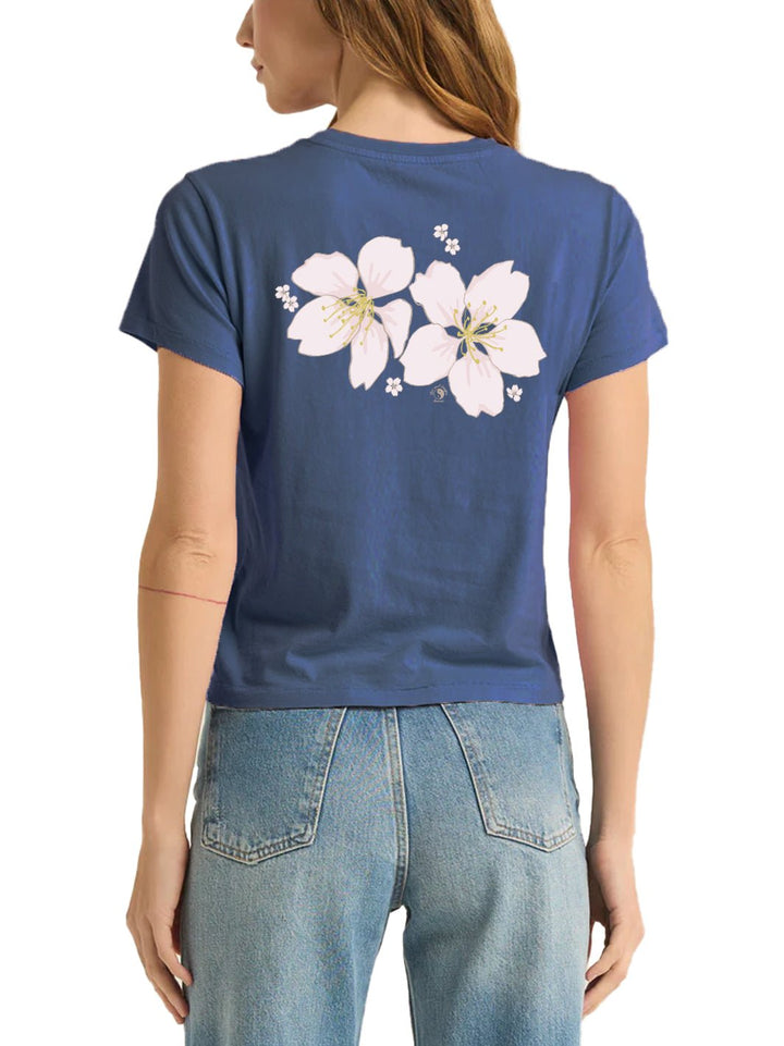 T&C Surf Designs Delicate Sakura Tourist Tee, True Navy / XS