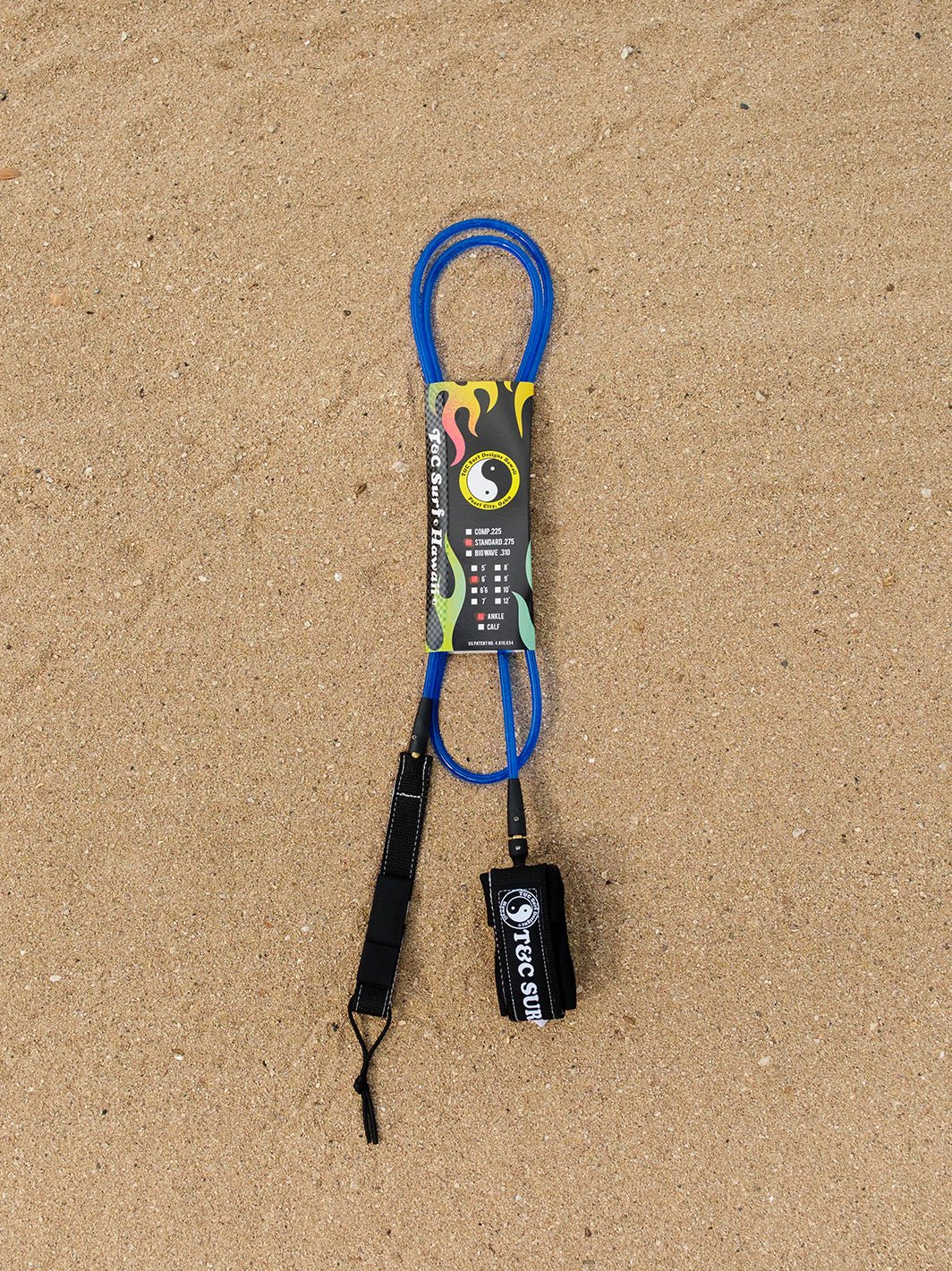 T&C Surf Designs 7' Standard Leash, Blue Black