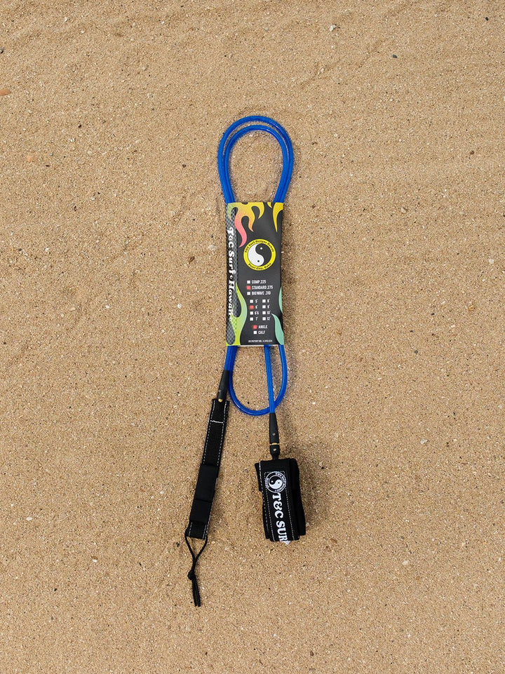 T&C Surf Designs 7' Standard Leash, Blue Black