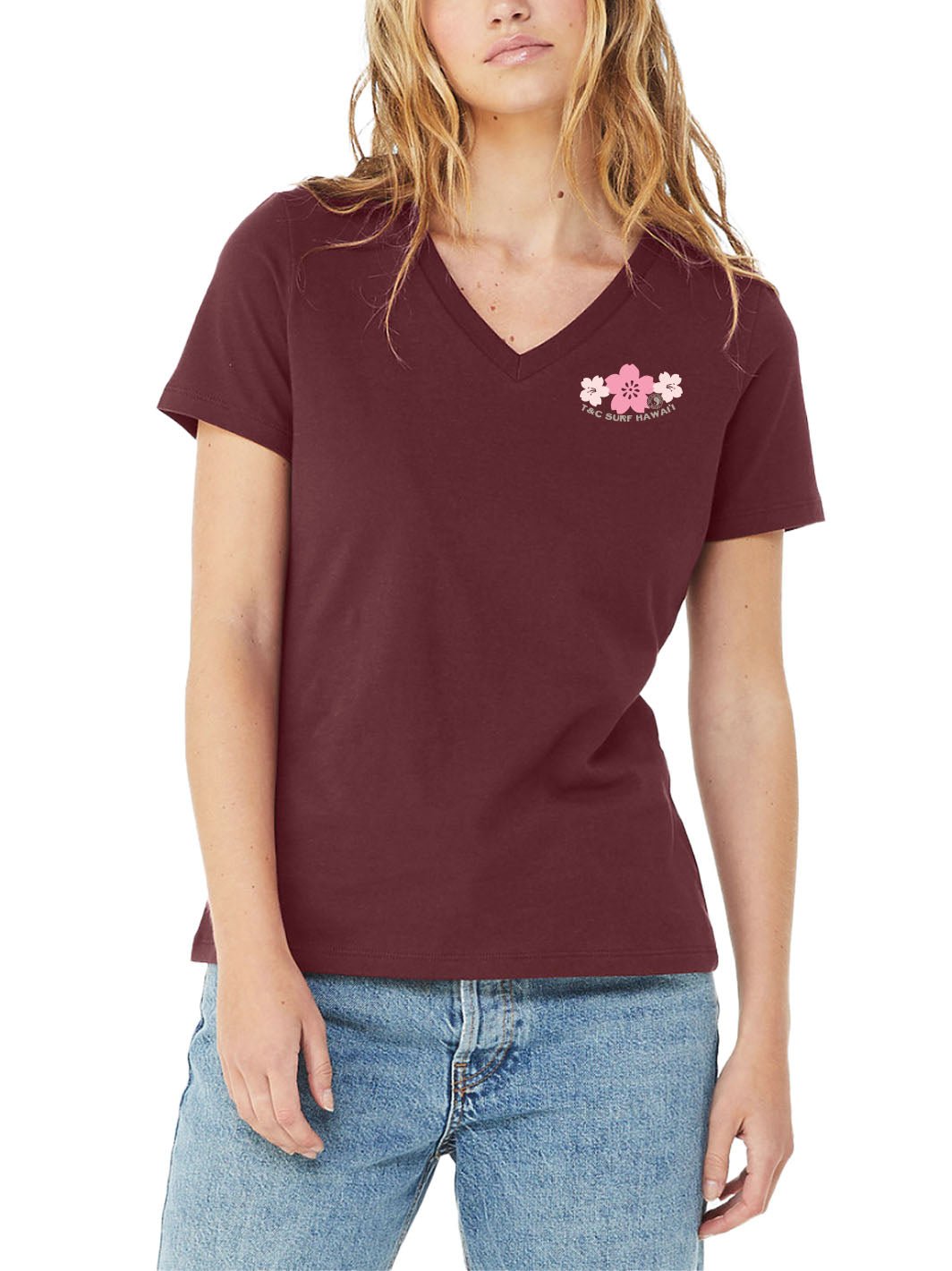 T&C Surf Designs Cute Sakura Relax Vtee,