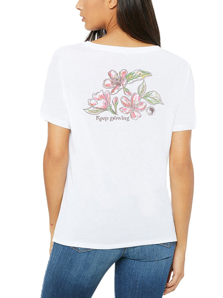 Sakura Sketch Slouchy Vtee - T&C Surf Designs