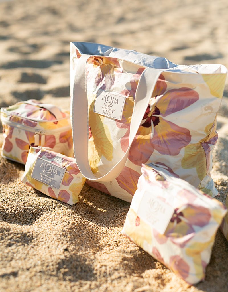 T&C Surf x Aloha Collection Watercolor Hau Mini Pouch - T&C Surf Designs