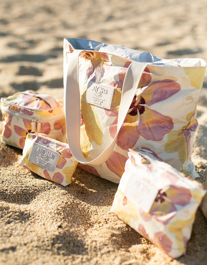 T&C Surf x Aloha Collection Watercolor Hau Mini Pouch - T&C Surf Designs