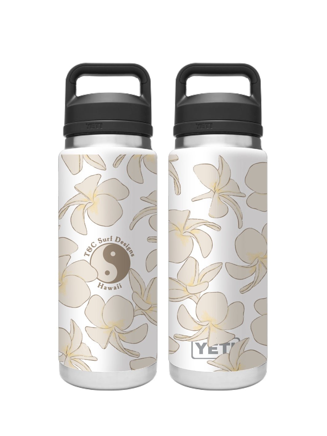 T&C Surf 26 oz Plumeria Logo Rambler Yeti Bottle with Chug Cap - T&C Surf Designs